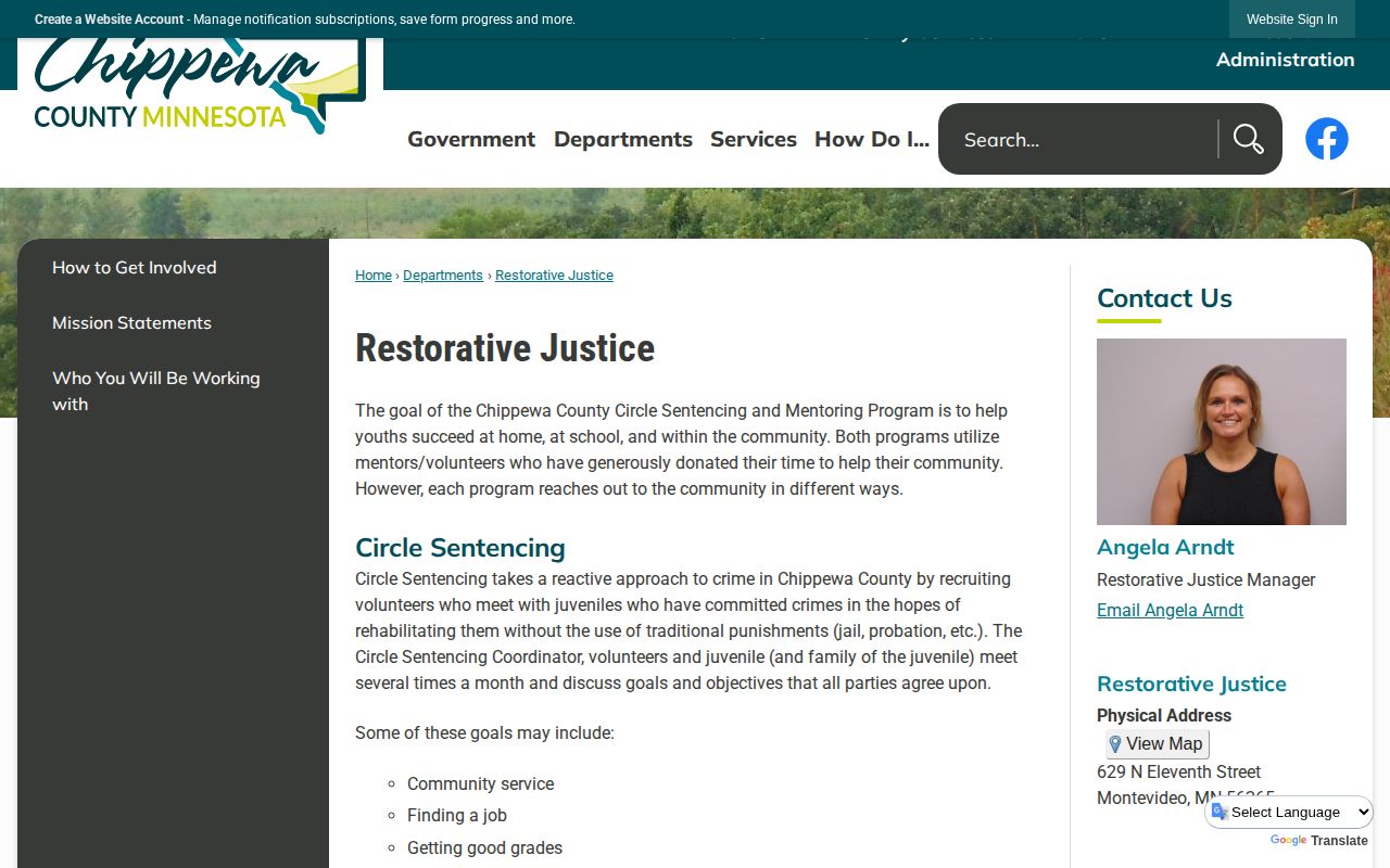 Chippewa County post-release Restorative Justice resource