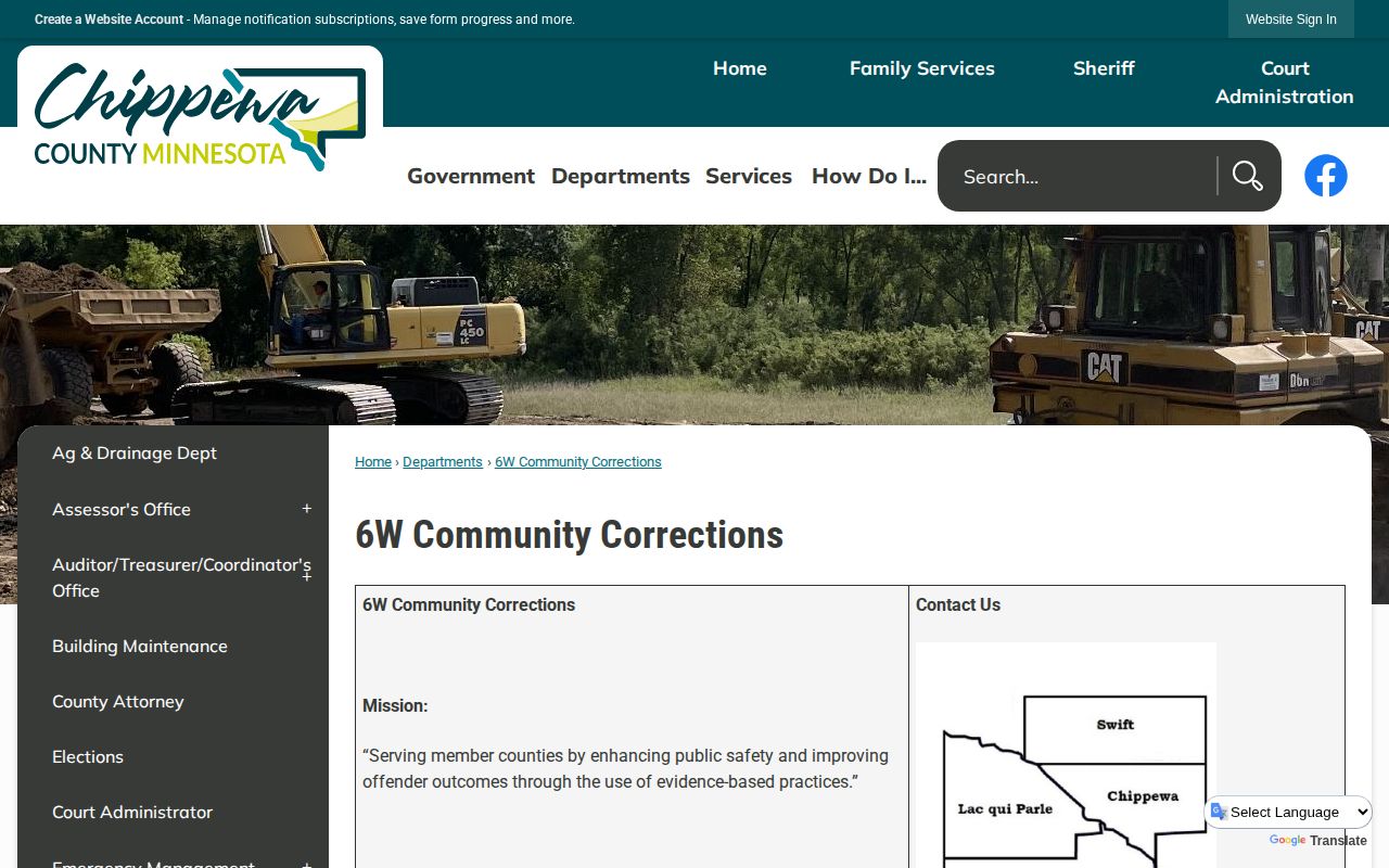 Chippewa County parole and probation office information from 6W Community Corrections