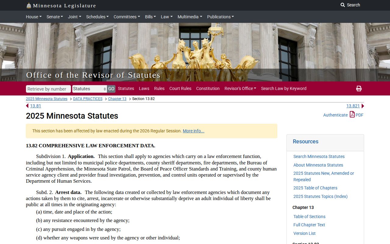 Minnesota booking photo public-data law for Chippewa County released inmate mugshots